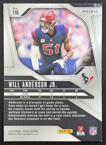 Will Anderson Jr. 2024 Panini Prizm Green Wave Texans