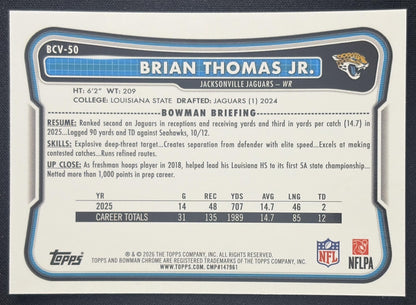 Brian Thomas Jr. 2026 Bowman Chrome NFL Mojo Refractor Jaguars
