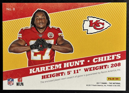 Kareem Hunt 2017 Panini National Convention Gloves Rainbow Spokes /25 Chiefs Sports Trading Cards