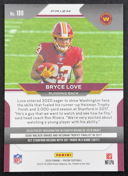 Bryce Love 2020 Panini Prizm No Huddle Blue /79
