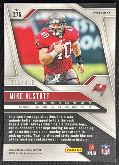 Mike Alstott 2024 Panini Prizm Pandora /400 Buccaneers back
