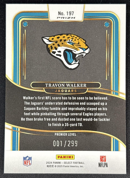 Travon Walker 2024 Select Bronze Shock /299 Jaguars back