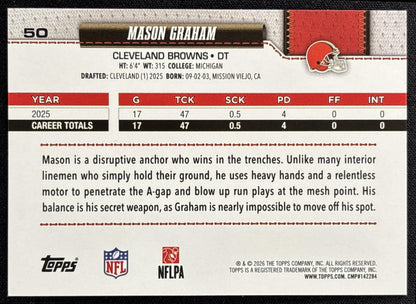 Mason Graham 2026 Topps Rainbow Foil Browns