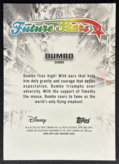 Dumbo 2026 Topps Chrome Disney Future Stars back