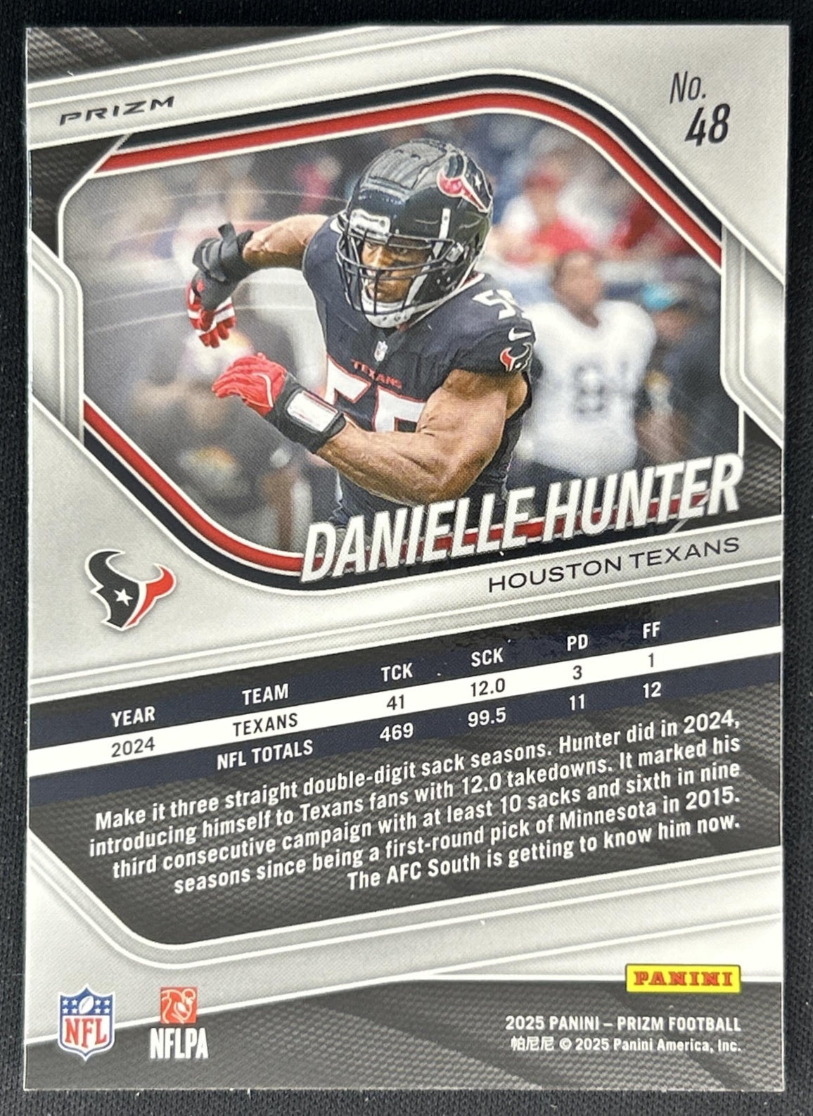 Danielle Hunter 2025 Panini Prizm Choice Blue Yellow & Green Texans