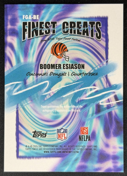Boomer Esiason 2025 Topps Finest Greats Auto Bengals back