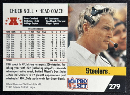 Chuck Noll 1991 Pro Set Steelers Pittsburgh Steelers Sports Trading Card