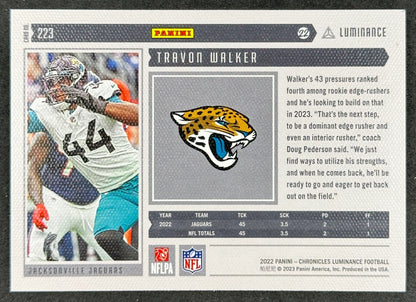 Travon Walker 2022 Chronicles Luminance Update Rookies Jaguars Sports Trading Card