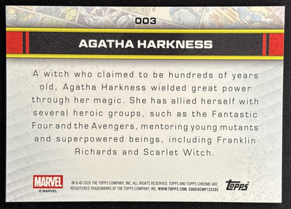 Agatha Harkness 2026 Topps Chrome Marvel Comics