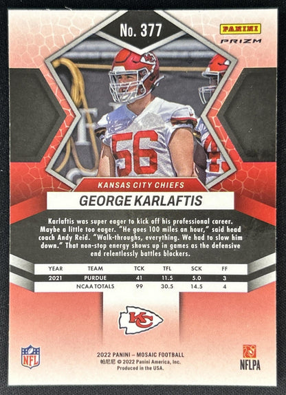 George Karlaftis 2022 Panini Mosaic Reactive Orange Chiefs
