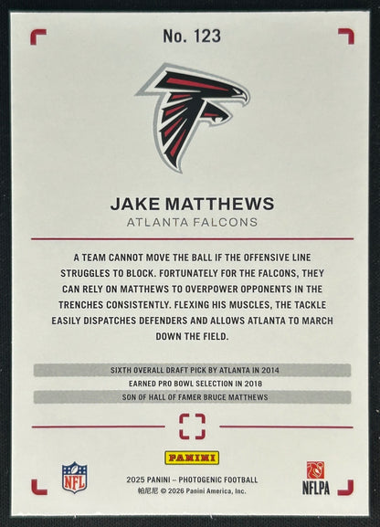 Jake Matthews 2025 PhotoGenic Horizontal Falcons Sports Trading Cards