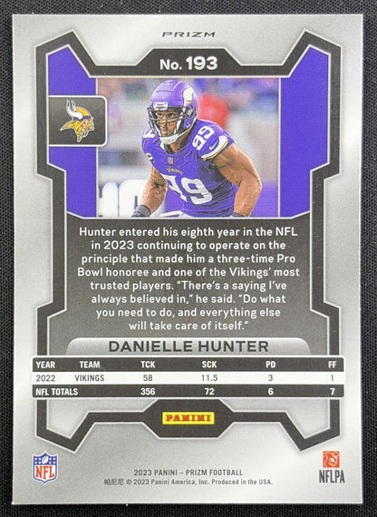 Danielle Hunter 2023 Panini Prizm Green Wave Vikings