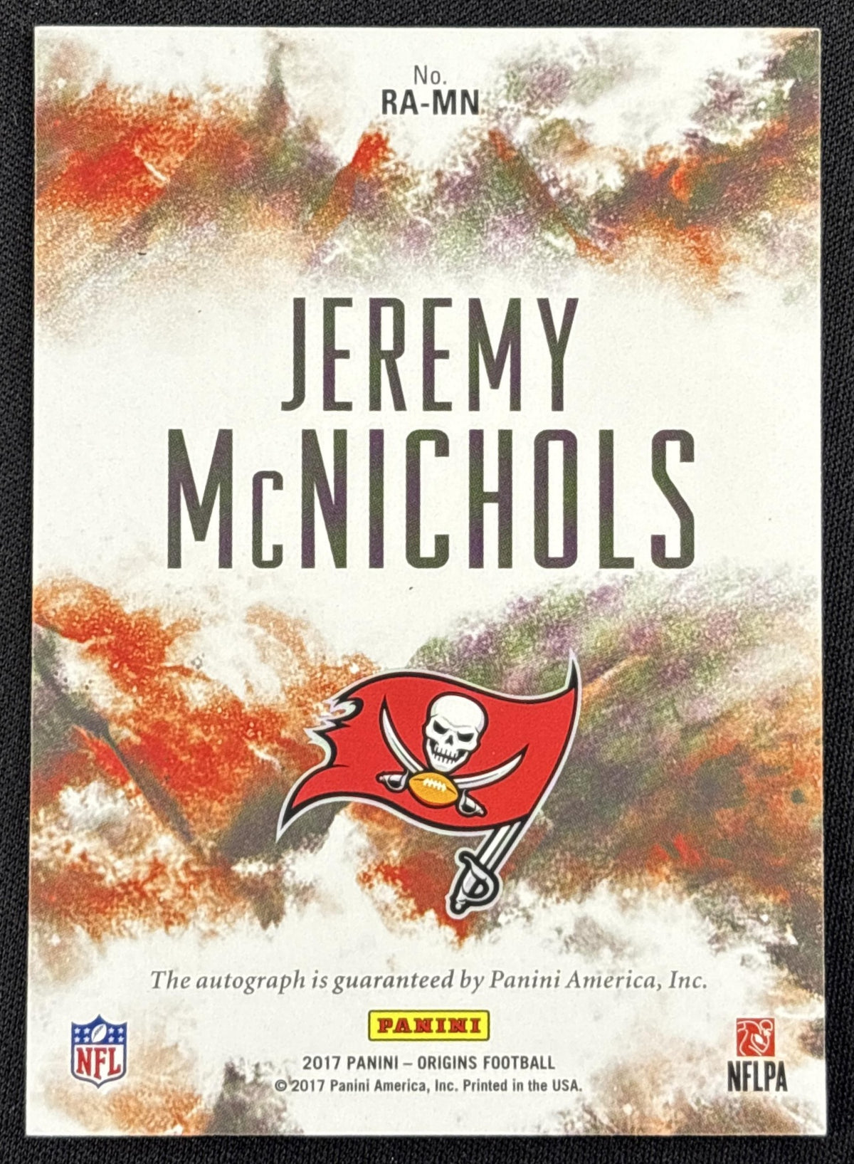 Jeremy McNichols 2017 Panini Origins Rookie Auto Buccaneers