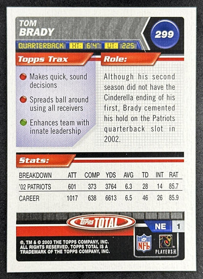 Tom Brady 2003 Topps Total Patriots
