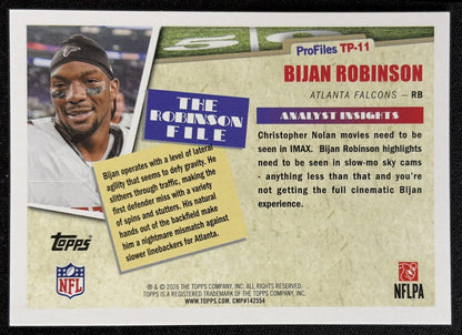 Bijan Robinson 2026 Topps Profiles Falcons back