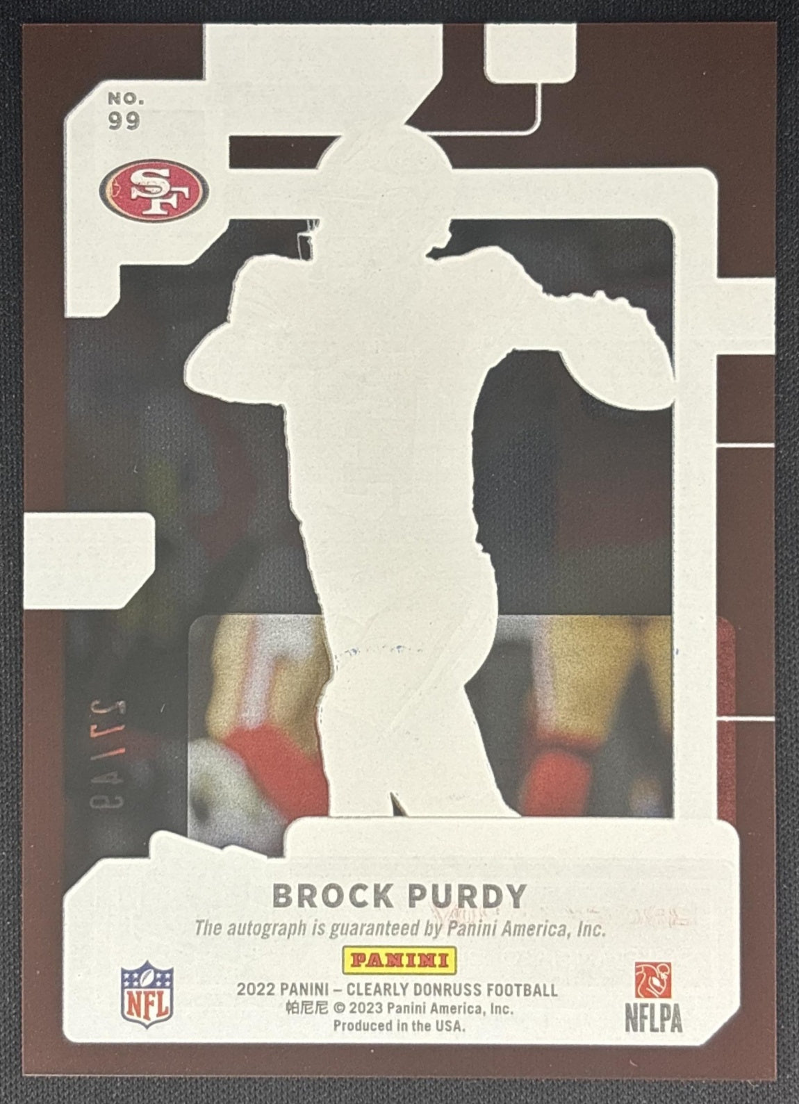Brock Purdy 2022 Panini Clearly Donruss Rated Rookie Auto Red /49 49ers Sports Trading Cards