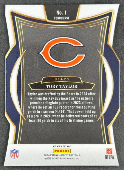Tory Taylor 2024 Select Concourse Silver Prizm Die-Cut Bears