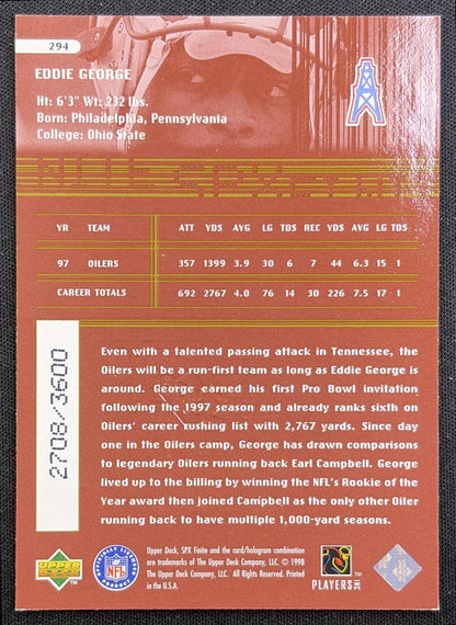 Eddie George 1998 SPx Finite Radiance /3600
