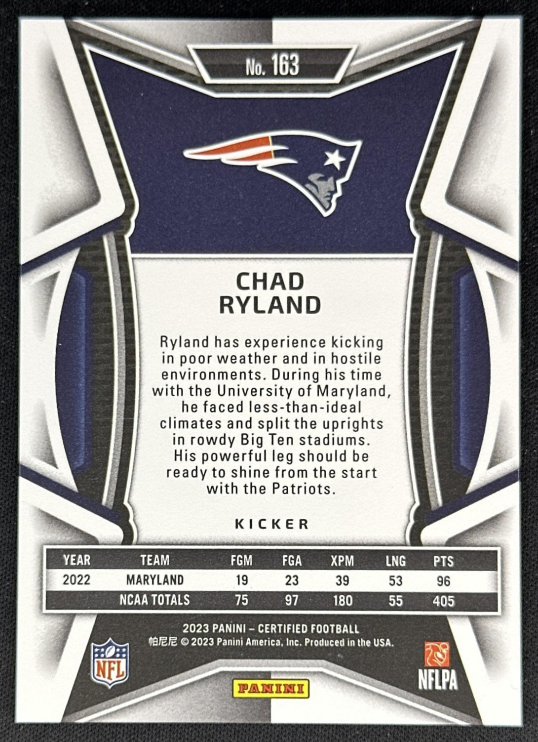 Chad Ryland 2023 Certified /325 Patriots back