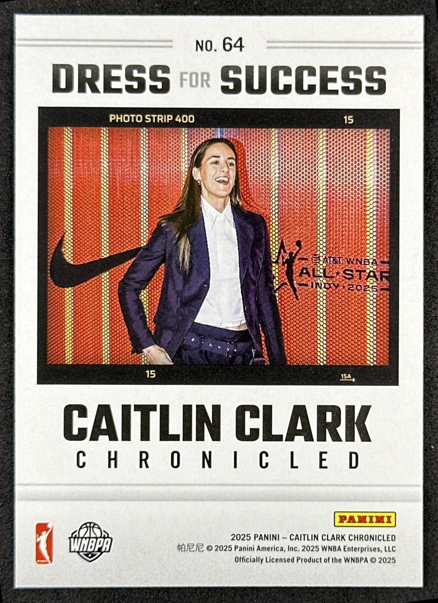 Caitlin Clark 2025 Panini Chronicled Dress For Success Holo Fever 64 Indiana Fever