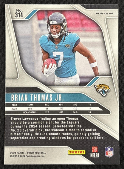 Brian Thomas Jr. 2024 Panini Prizm Green Wave Prizm Jaguars - back
