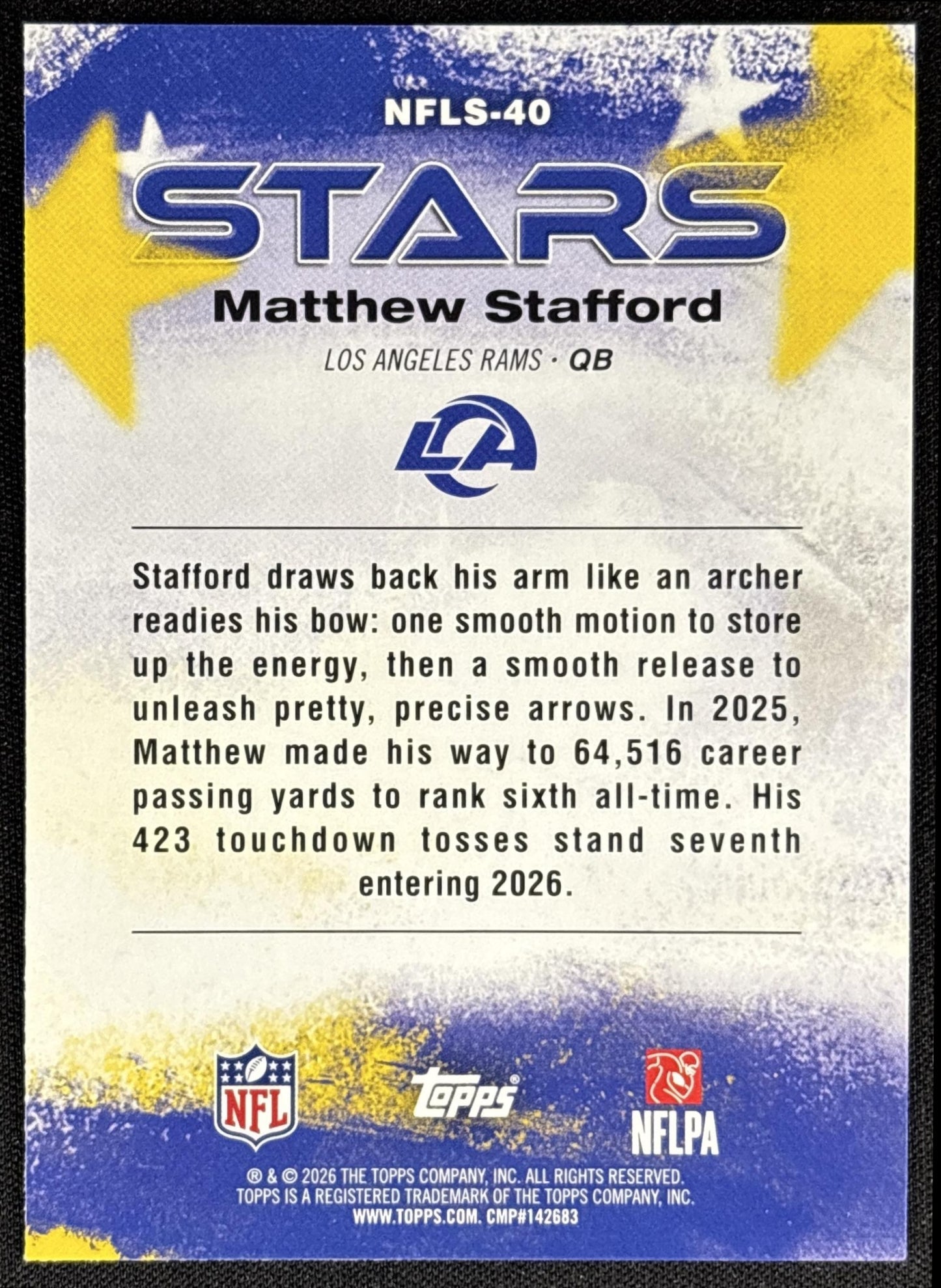 Matthew Stafford 2026 Topps NFL Stars Rams