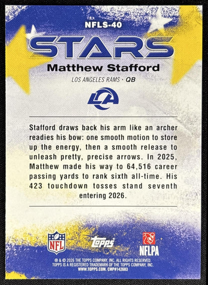 Matthew Stafford 2026 Topps NFL Stars Rams
