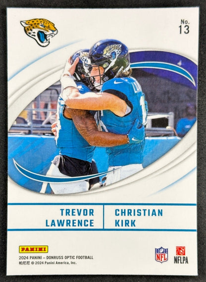 Christian Kirk Trevor Lawrence 2024 Donruss Optic Best Tuddys Jaguars Sports Trading Card