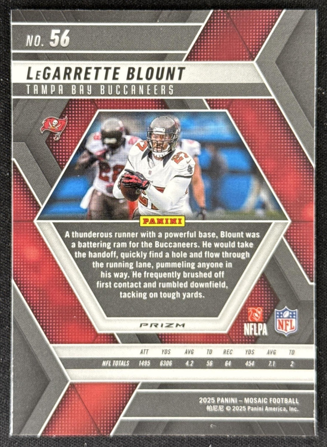 LeGarrette Blount 2025 Panini Mosaic Silver Prizm Buccaneers Sports Trading Card
