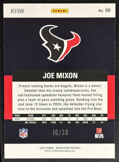 Joe Mixon 2025 Panini Revolution Neutron /30 Texans