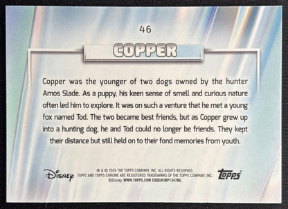 Copper 2026 Topps Chrome Disney The Fox and Hound back