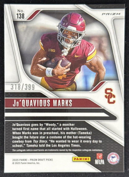 Woody Marks 2025 Panini Prizm Draft Picks Red /399 Trojans Sports Trading Card