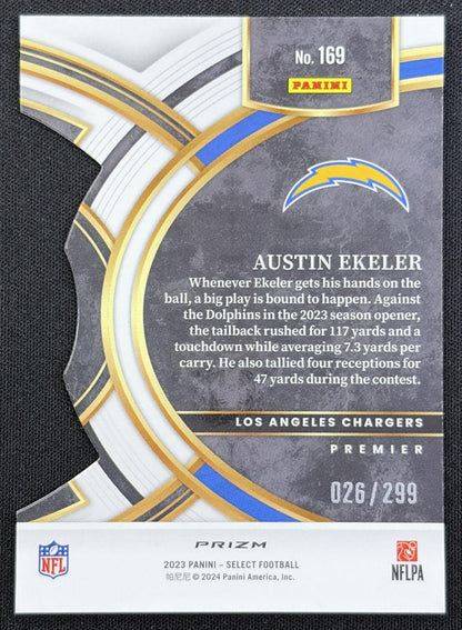 Austin Ekeler 2023 Panini Select Copper Prizms Die Cut /299 Chargers