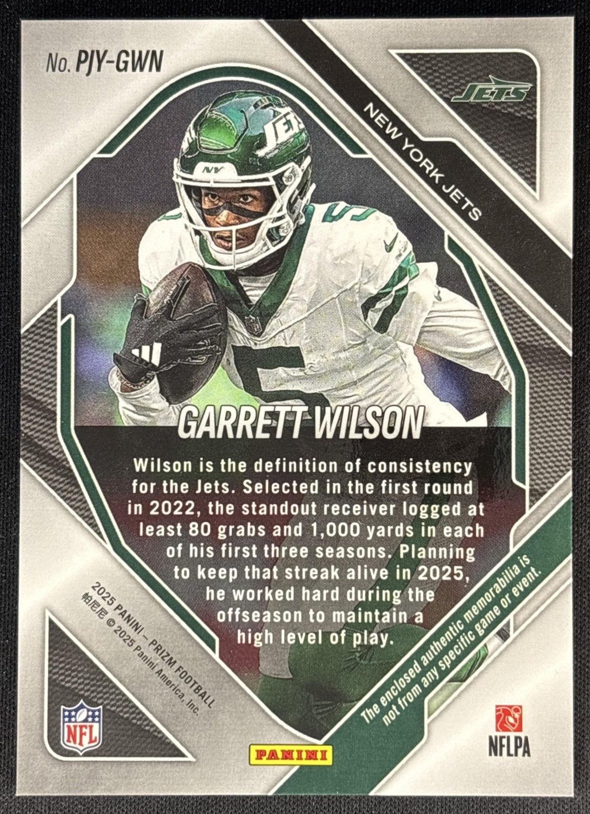 Garrett Wilson 2025 Panini Prizm Premier Jerseys