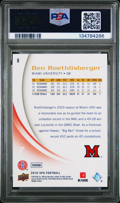 Ben Roethlisberger 2010 SP Authentic PSA 10 back