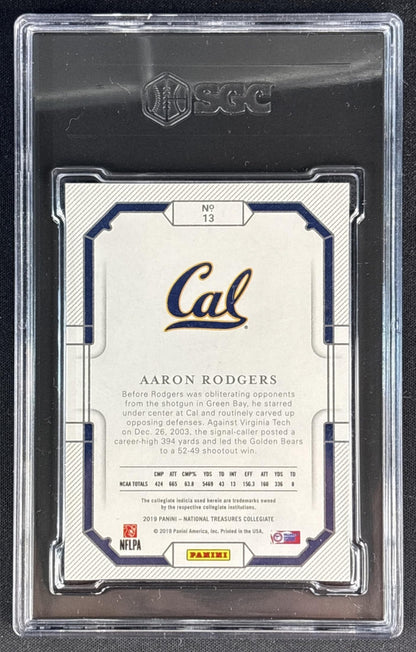 Aaron Rodgers 2020 Panini National Treasures Collegiate /99 SGC 10