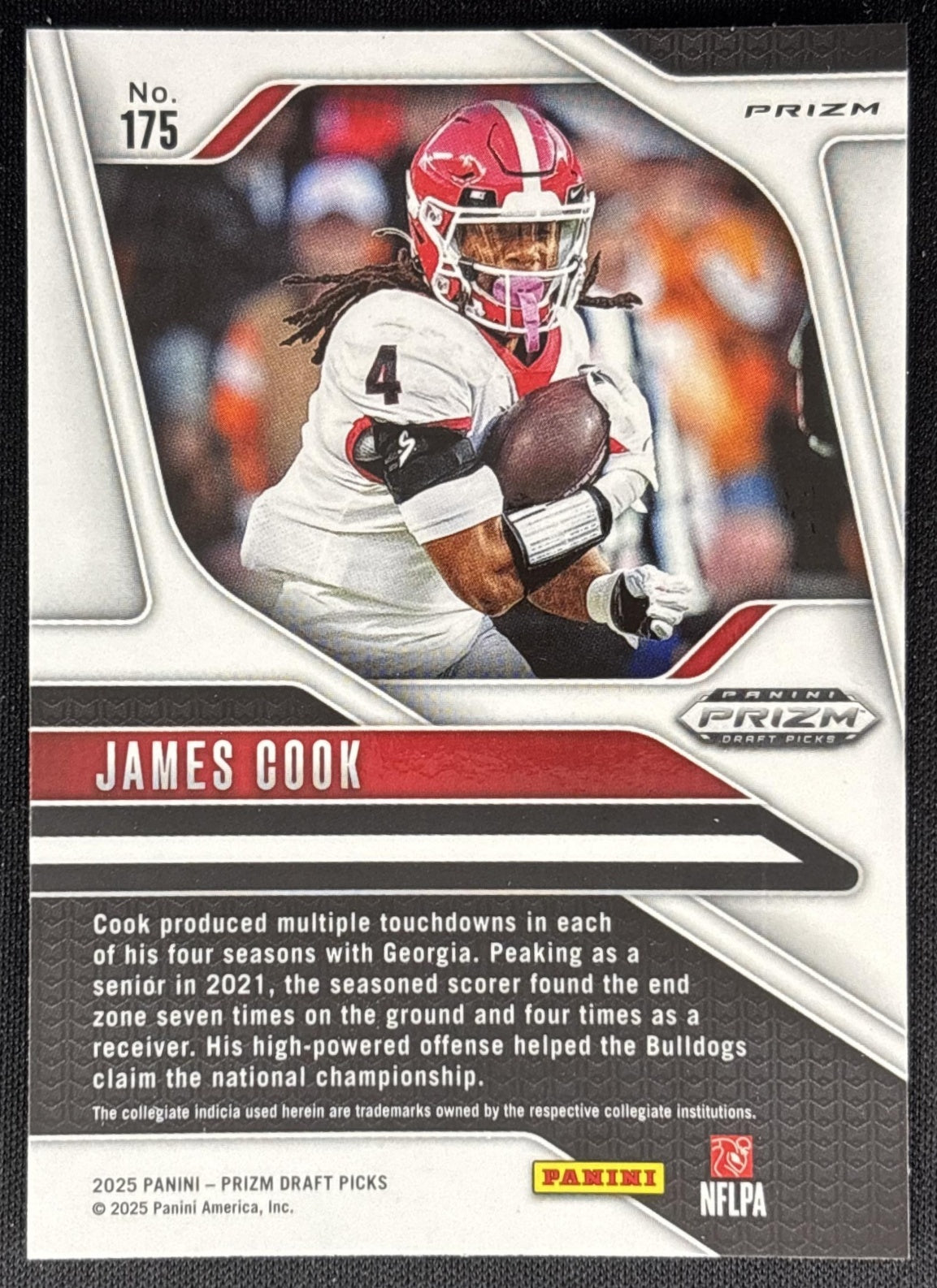 James Cook 2025 Panini Prizm Draft Picks Red Ice Bulldogs Bills Sports Trading Cards
