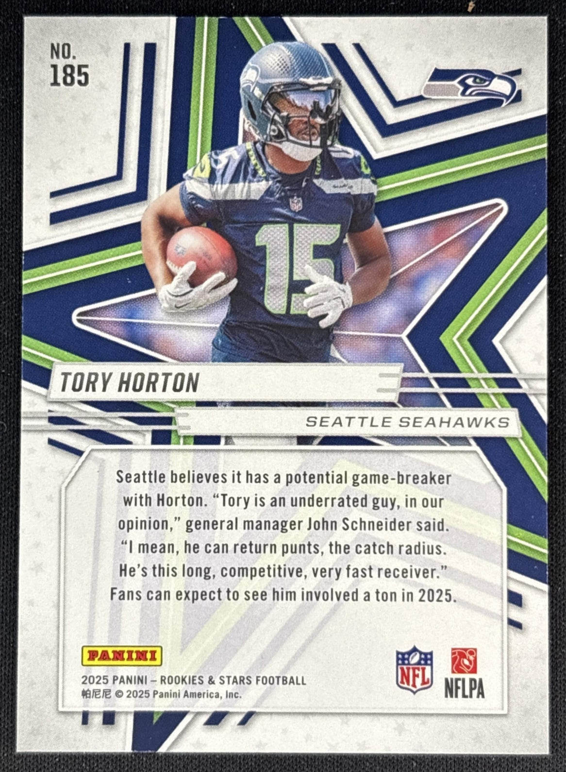 Tory Horton 2025 Panini Rookies & Stars Purple /999 Seahawks Back