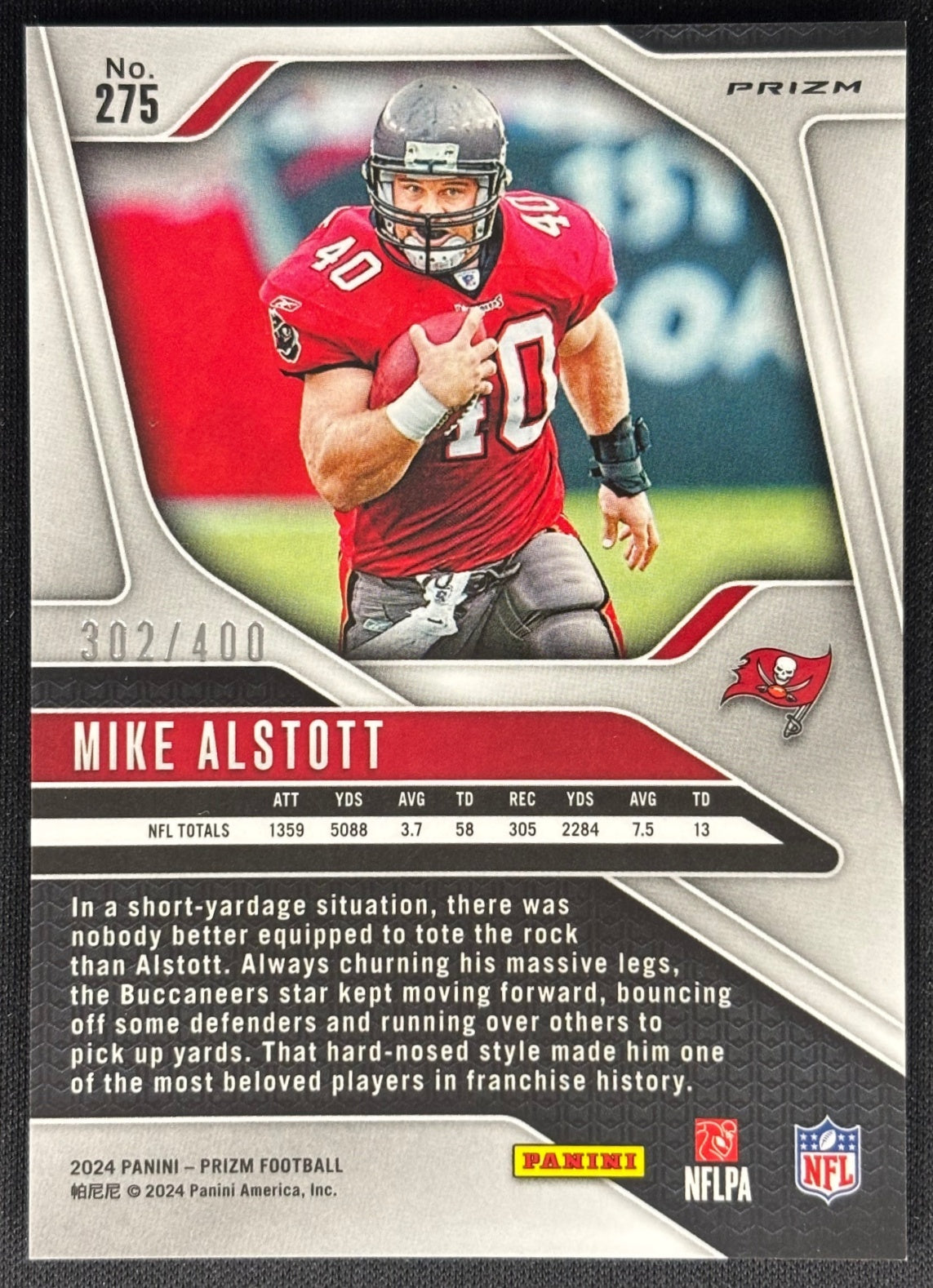 Mike Alstott 2024 Prizm Pandora /400 Buccaneers - Wayne Collection