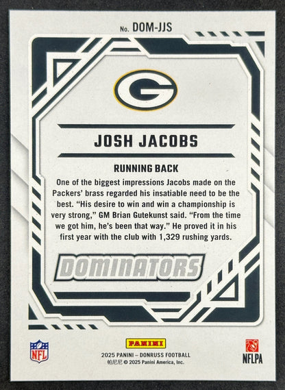 Josh Jacobs 2025 Panini Donruss Dominators Packers Football
