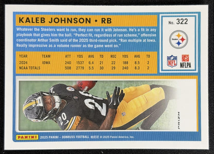Kaleb Johnson 2025 Panini Donruss Optic Rated Rookie Preview Red Wave Steelers
