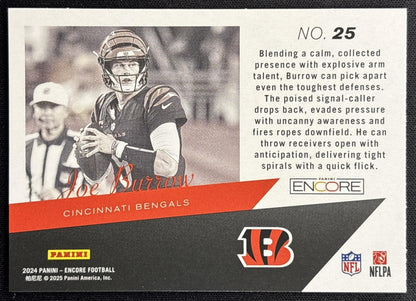 Joe Burrow 2024 Panini Encore Pacific The Future is Now Bengals back