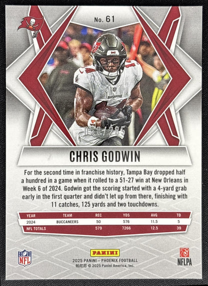 Chris Godwin 2025 Panini Phoenix Lime Green Pyramids Prizm /285 Buccaneers