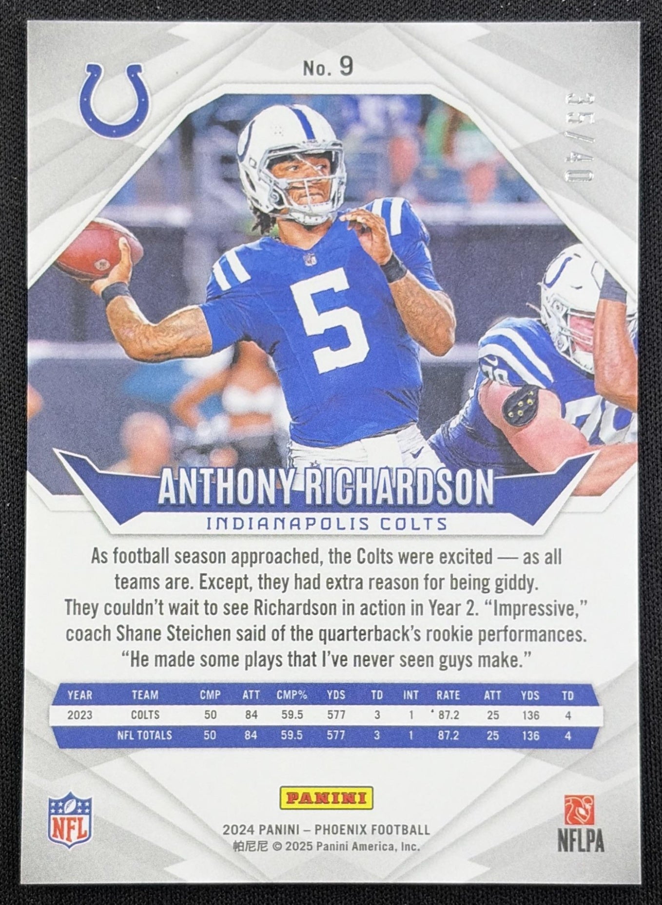 Anthony Richardson 2024 Panini Phoenix Pink /40 Colts