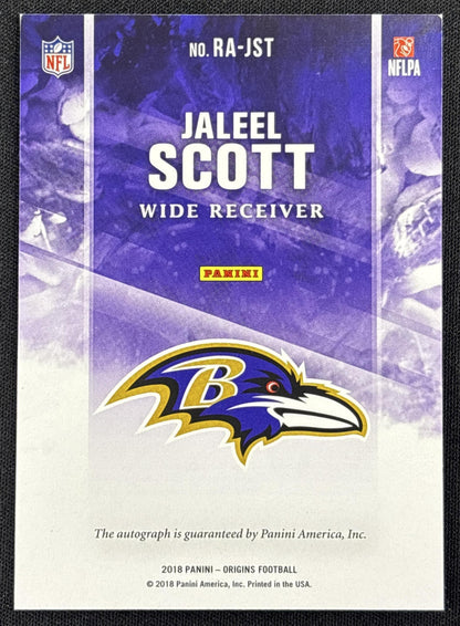 Jaleel Scott 2018 Panini Origins Rookie Auto Baltimore Ravens