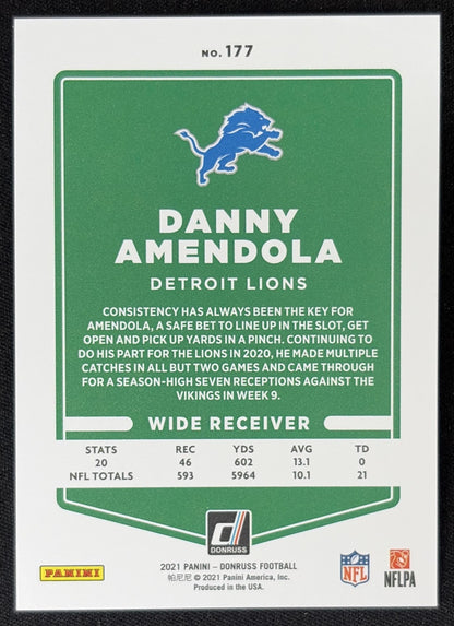 Danny Amendola 2021 Panini Donruss Press Proof Premium Lions - Detroit Lions