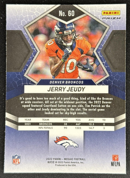 Jerry Jeudy 2022 Panini Mosaic Broncos Sports Trading Card