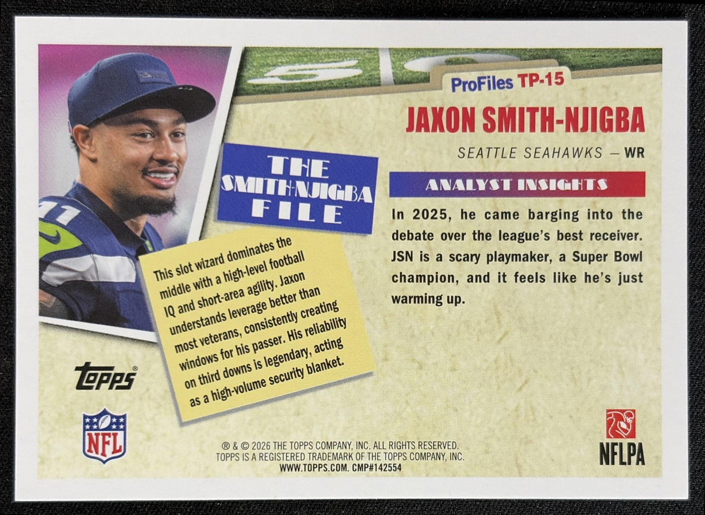 Jaxon Smith-Njigba 2026 Topps Profiles Seahawks back