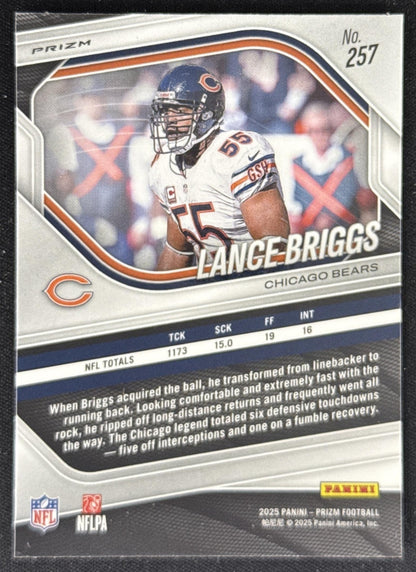 Lance Briggs 2025 Panini Prizm Silver Bears Sports Trading Card