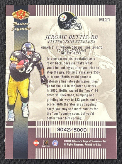 Jerome Bettis 2000 Collector's Edge Masters Legends /5000 Steelers back